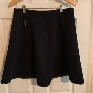 Madewell Quilted Blue Skater Skirt